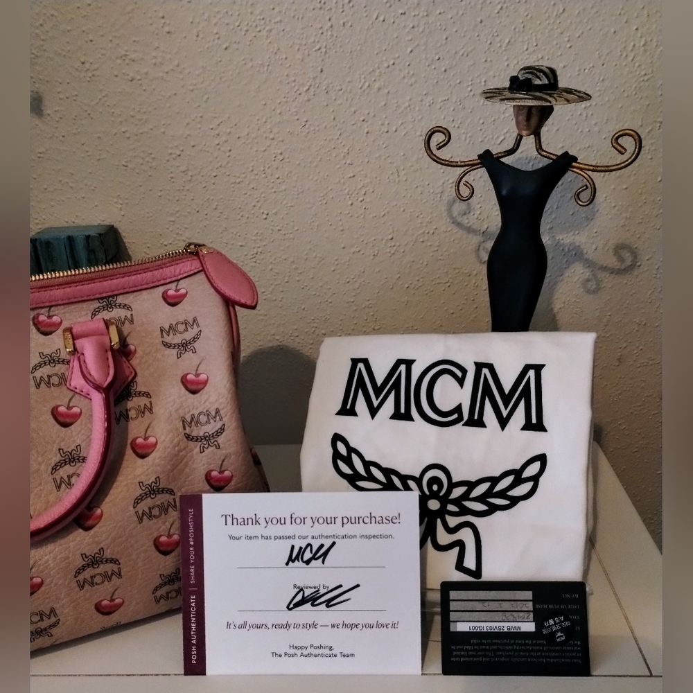 MCM Boston Bag With 2 COA'S, Dustbag & Matching Card Case Wallet... VERY RARE!!! - Picture 15 of 16
